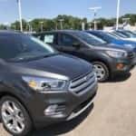 Row of 2017 Ford Escape's in Topeka, Kansas at Laird Noller Ford