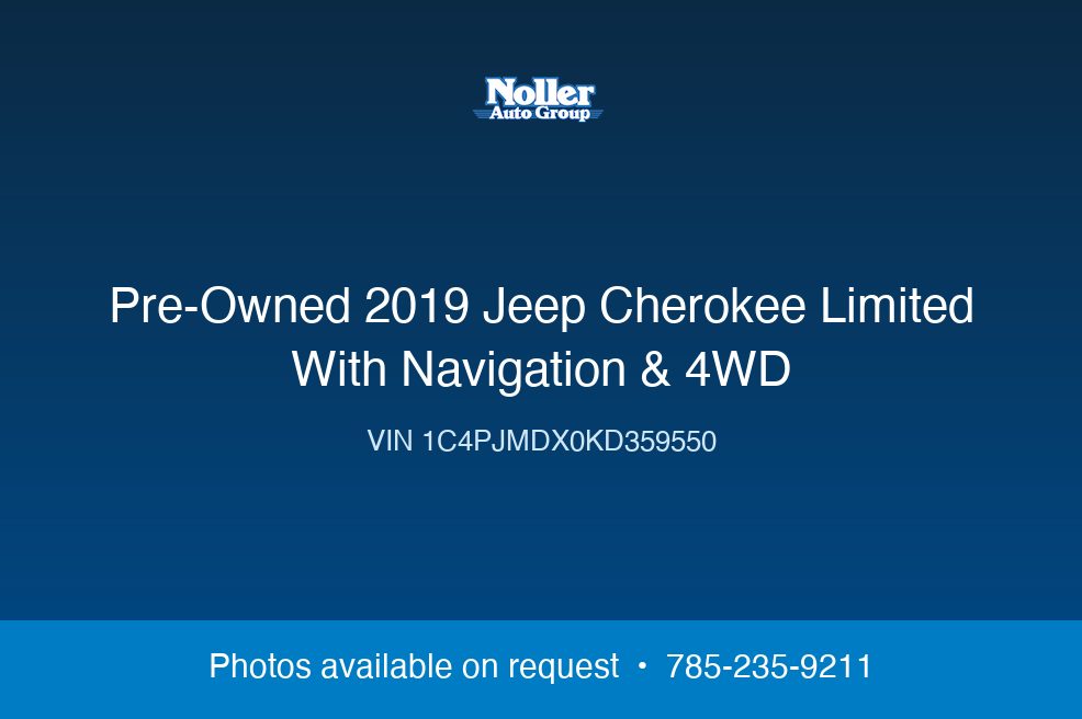 2019 Jeep Cherokee Limited With Navigation & 4WD