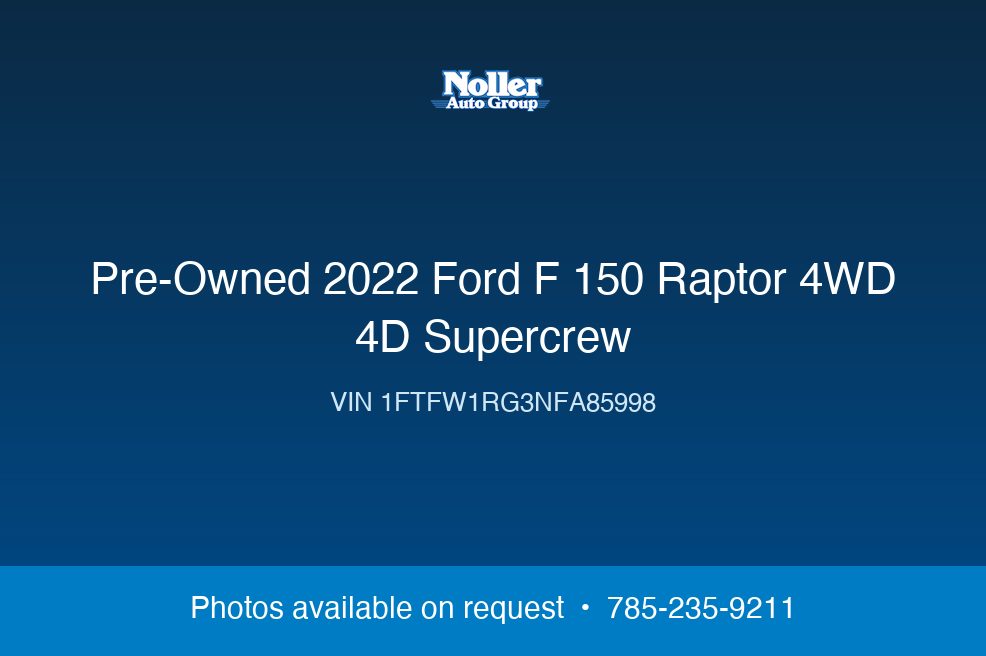 2022 Ford F-150 Raptor 4WD 4D SuperCrew