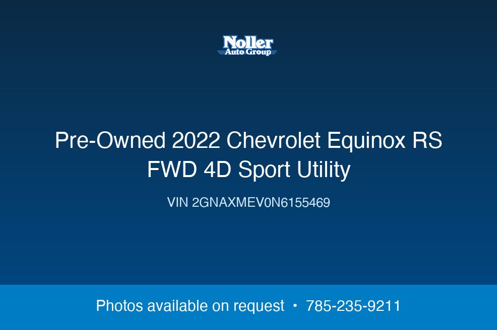 Pre-Owned 2022 Chevrolet Equinox RS FWD 4D Sport Utility