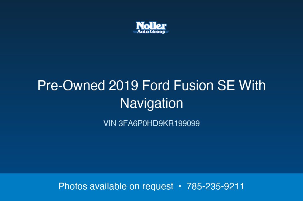 2019 Ford Fusion SE With Navigation