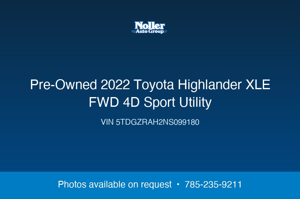 2022 Toyota Highlander XLE FWD 4D Sport Utility