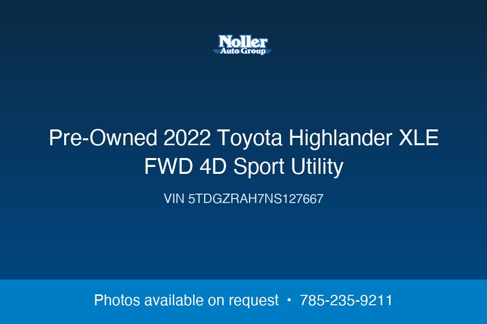 2022 Toyota Highlander XLE FWD 4D Sport Utility